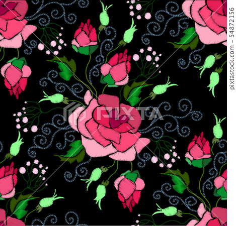Fashion floral embroidery. 54872156