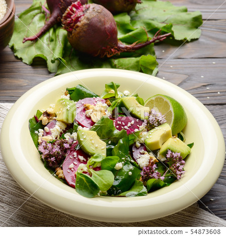 Mediterranean roasted beet salad with avocado Mediterranean roasted beet salad with avocado 54873608