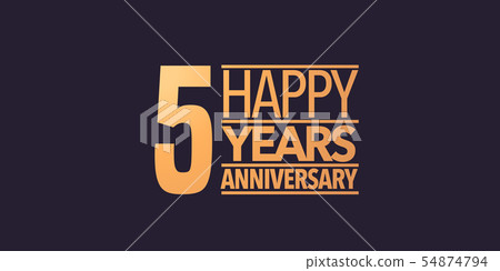 5 years anniversary vector icon, symbol, logo. 5 years anniversary vector icon, symbol, logo. 54874794