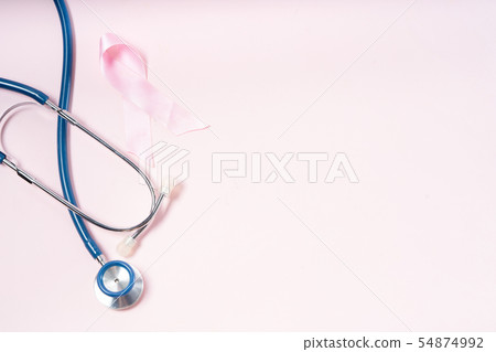 Pink ribbon, symbol of breast cancer awareness 54874992