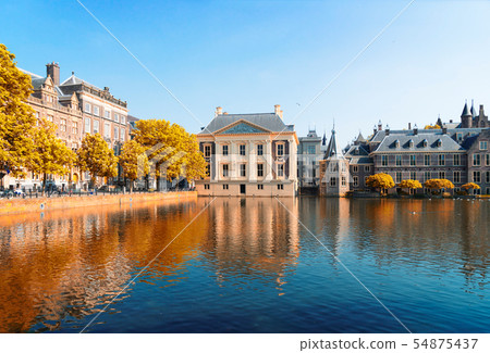 city center of Den Haag, Netherlands 54875437