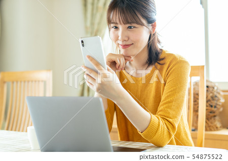 Female Smartphone Home Home Living 54875522