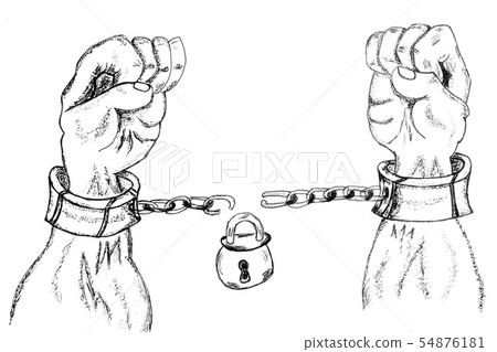 Hands in Chains Sketch 54876181