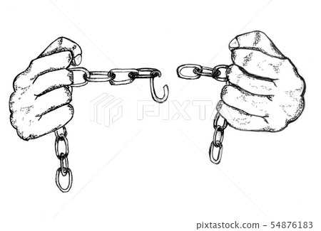 Hands in Chains Sketch Hands in Chains Sketch 54876183