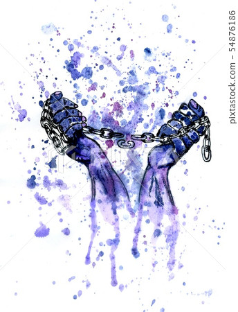 Hands in Chains Sketch Hands in Chains Sketch 54876186
