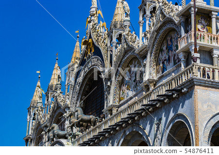 Elements of architecture of houses on the streets  54876411