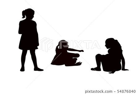 girls body silhouette vector girls body silhouette vector 54876840