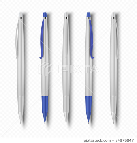 Realistic Pen 3d White Plastic Office Pen 插圖素材 圖庫