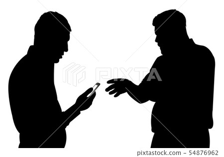 men making chat, silhouette vector men making chat, silhouette vector 54876962