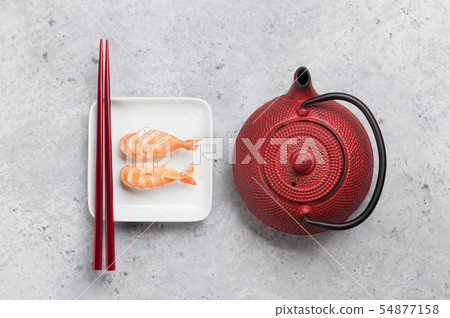 Japanese sushi set with shrimps 54877158