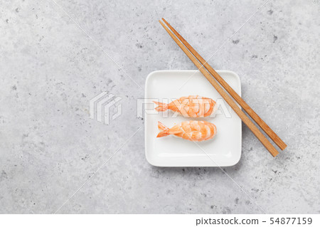 Japanese sushi set with shrimps Japanese sushi set with shrimps 54877159