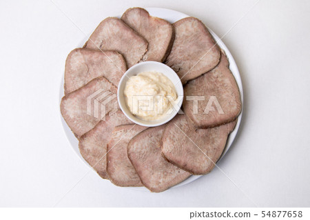 Beef boiled tongue with horseradish. Beef boiled tongue with horseradish. 54877658