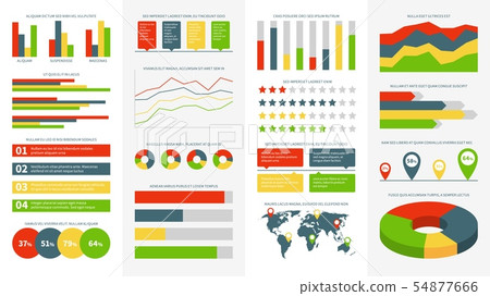 Sample Infographic Report Using Line Graphs Infographics elements. Info charts, diagrams... - Stock Illustration ...