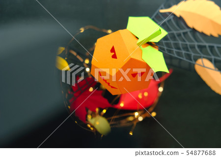 Happy Halloween. Halloween decor made of paper Happy Halloween. Halloween decor made of paper 54877688