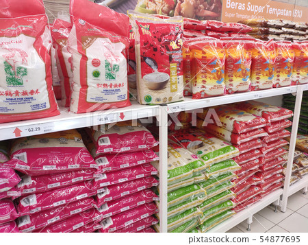 The rice in the plastic packaging for sale The rice in the plastic packaging for sale 54877695