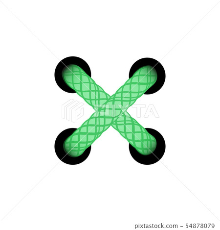 Template lace-up green cross Template lace-up green cross 54878079