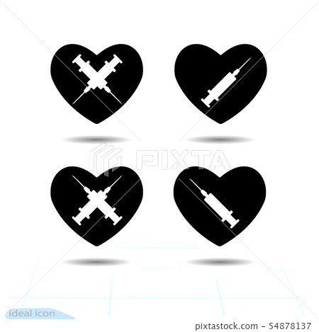 Heart vector black icon, Love symbol Heart vector black icon, Love symbol 54878137