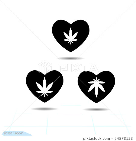 Heart vector black icon, Love symbol 54878138