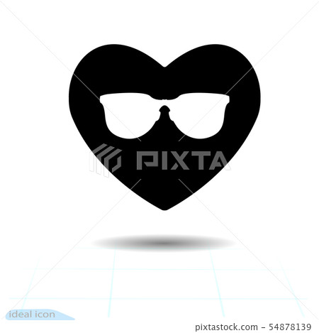 Heart vector black icon, Love symbol 54878139