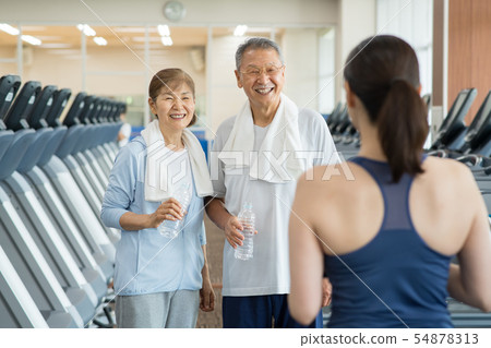 Senior couple Sports club image Senior couple Sports club image 54878313