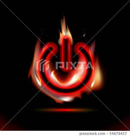Red icon, Burning Fire On-Off switch icon, button 54878457