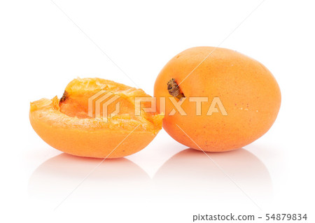 Fresh orange apricot isolated on white 54879834