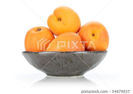 Fresh orange apricot isolated on white 54879837