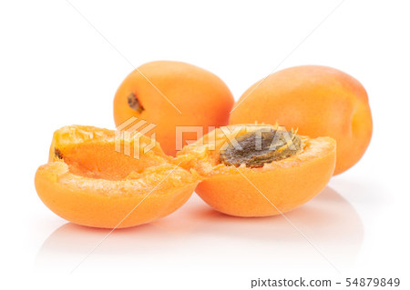 Fresh orange apricot isolated on white 54879849