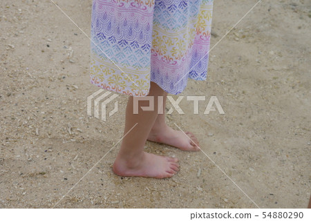 Sandy beach and girl Sandy beach and girl 54880290