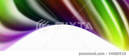 Modern techno Fluid color flow on white colorful poste. Art for your design 54880510