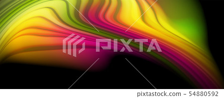 Flowing liquid colors - modern colorful flow poster. Wave liquid shapes. Art design for your design Flowing liquid colors - modern colorful flow poster. Wave liquid shapes. Art design for your design 54880592
