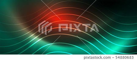 Shiny neon lines template - northern lights glowing blur lines. Futuristic style glow neon 80s disco Shiny neon lines template - northern lights glowing blur lines. Futuristic style glow neon 80s disco 54880683