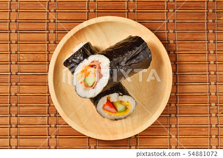 Seafood hand roll sushi 54881072