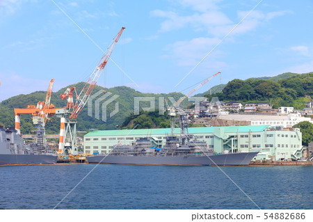 [長崎縣]長崎造船廠在晴朗的天氣下 54882686