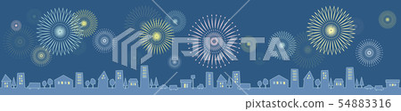 Fireworks and the cityscape 54883316