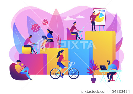 Modern workplace concept vector illustration - Stock Illustration ...