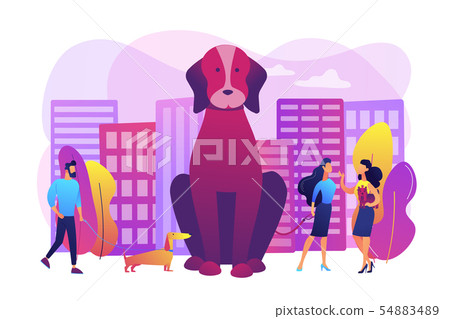 Pet in the big city concept vector illustration 54883489