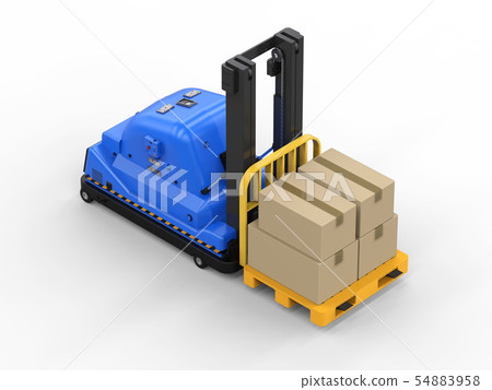 automatic forklift with cardboard boxes automatic forklift with cardboard boxes 54883958