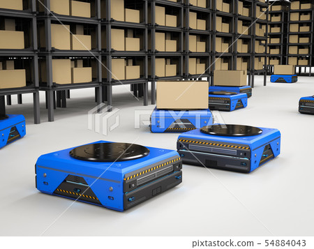 warehouse robot working 54884043