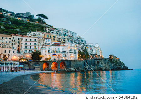 Beautiful coastal towns of Italy - scenic Amalfi village in Amalfi coast Beautiful coastal towns of Italy - scenic Amalfi village in Amalfi coast 54884192