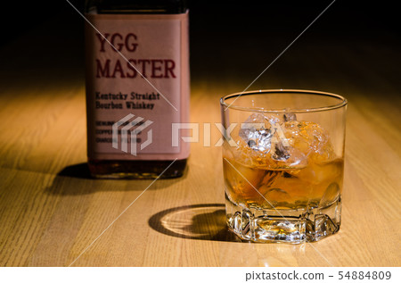 Bourbon whiskey at the lock bar counter 54884809