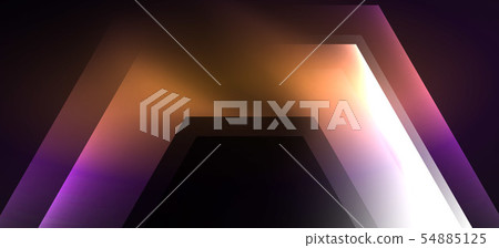 Shiny hexagon neon template. Futuristic digital technology concept. Vector abstract graphic design. 54885125