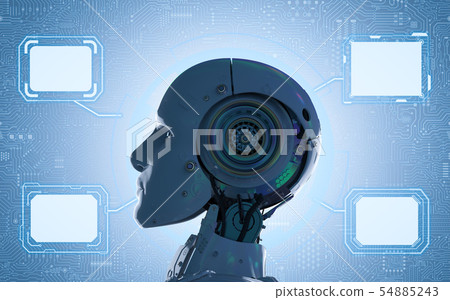 robot with blank frames robot with blank frames 54885243