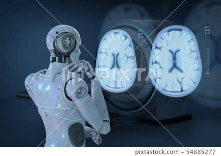 robot analyze x-ray brain robot analyze x-ray brain 54885277