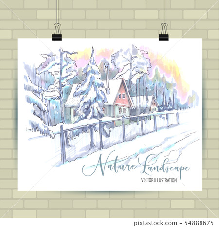 Sketching illustration in vector format. Poster 54888675