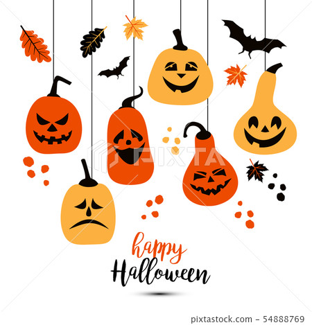 Halloween background of cheerful colors pumpkins. Halloween background of cheerful colors pumpkins. 54888769