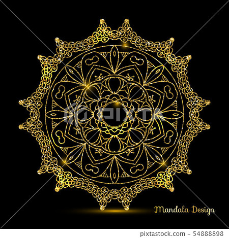 Decorative arabic round lace decor mandala. 54888898