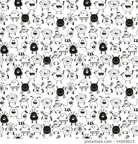 Seamless baby pattern with monsters vector - Stock Illustration ...