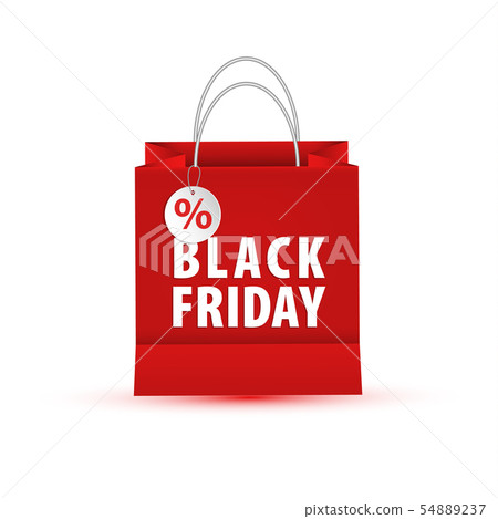 Shopping paper red bag empty, vector illustration - Stock Illustration ...