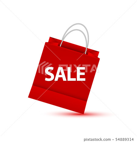 Shopping paper red bag empty, vector illustration - Stock Illustration ...